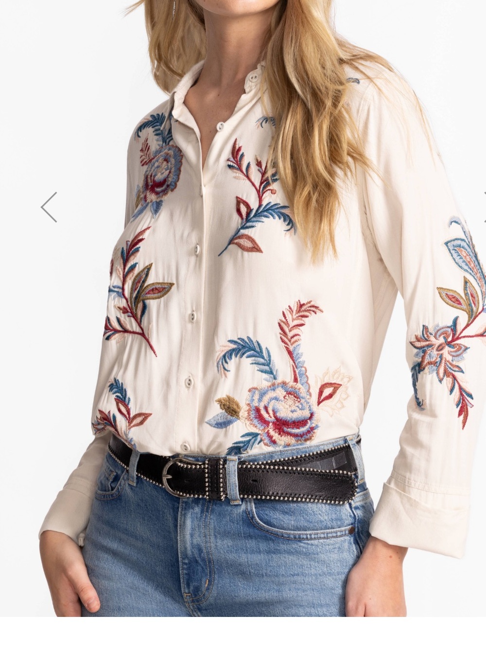 JOHNNY WAS WOMENS VINTAGE BUTTON DOWN SHIRT SIZE XS